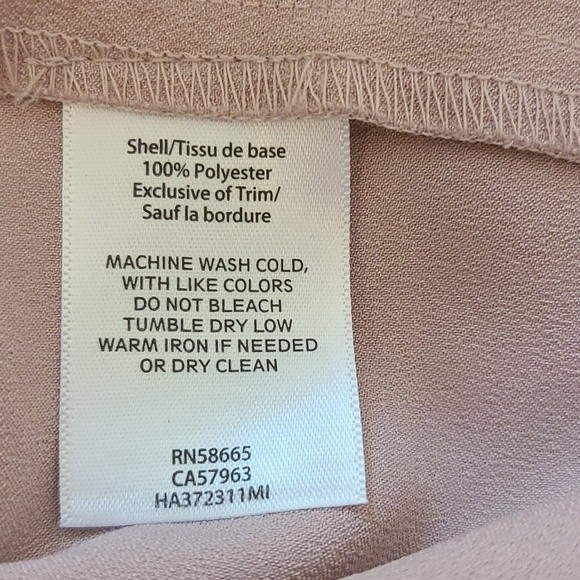 Halogen Bow Back Flare Sleeve Blouse Mauve & Black Size XS - Picture 9 of 9